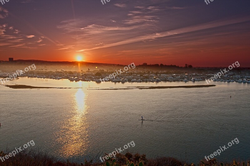 Newport Beach Orange County Bay Sunset Free Photos