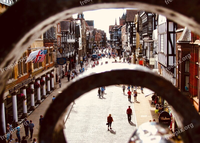 United Kingdom North Wales Chester Foregate Street Pedestrian Zone