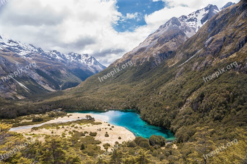 New Zealand Nelson Lakes National Park Blue Lake Clearest Fresh Water Mountains