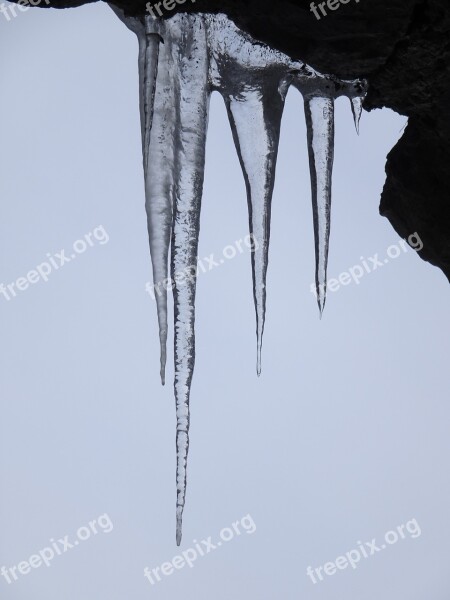 Icicle Tap Ice Winter Wintry