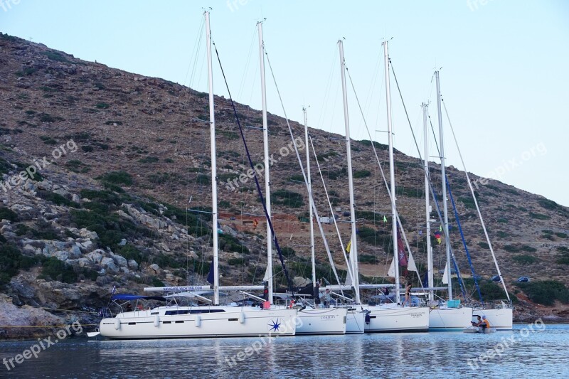 Fleet Sail Greece Sea Summer