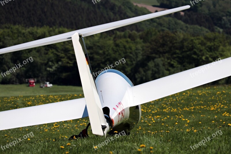 Glider Meadow Flying Aircraft Air Sports