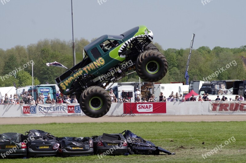 Monster Truck Jump Stunt Swampy Truck Fest