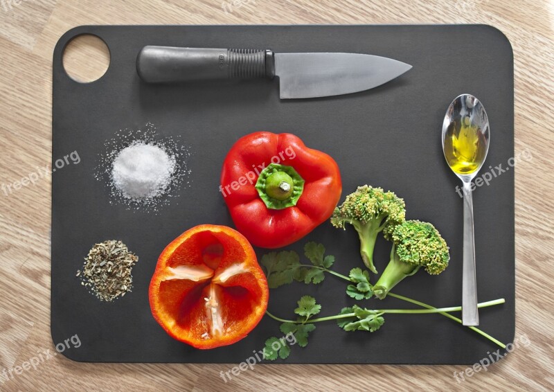 Food Pepper Tray Red Pepper Broccoli