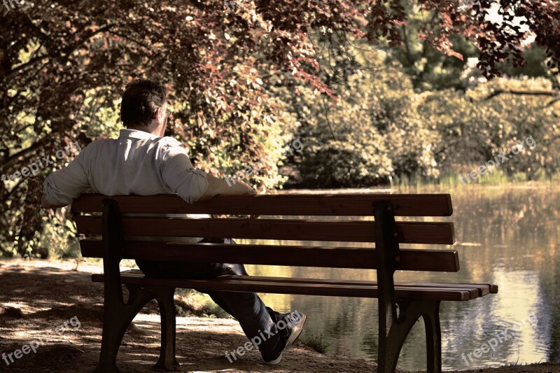 Bank Park Bench Sit Pensioners Outlook