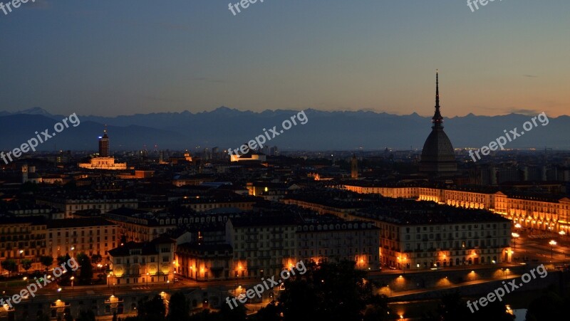 Panoramic Big City Travel Sunset Architecture