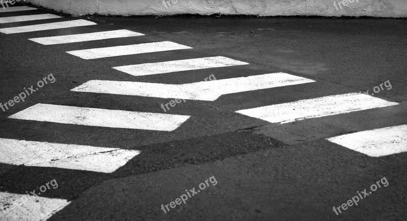 Pedestrian Crossing Lines Abstract Crossing Black