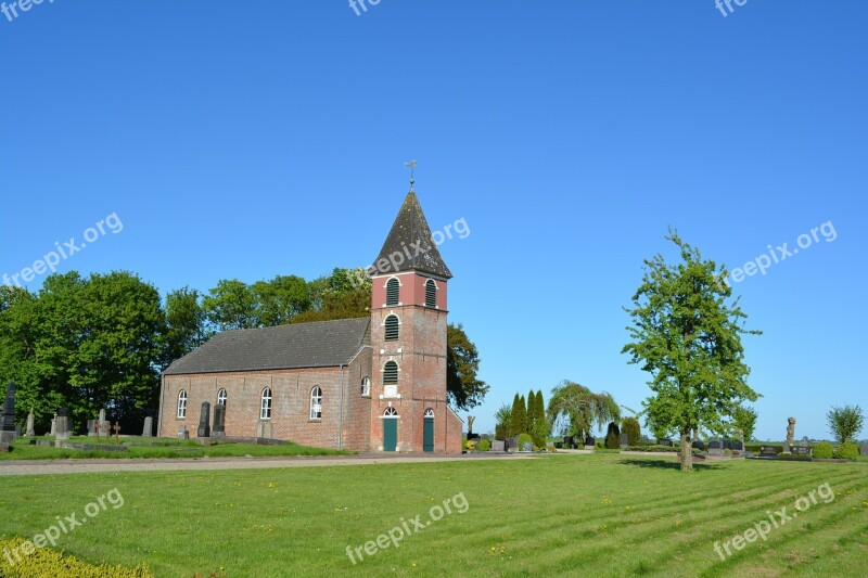 Landscape Polder Municipality Of Bunde Dollart Summer Old Building