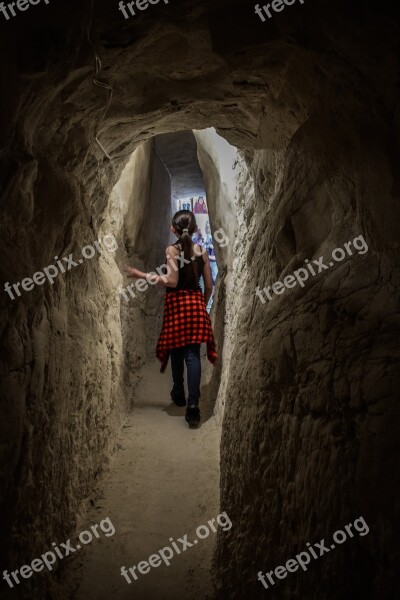 Girl Child Tunnel Dark Cave