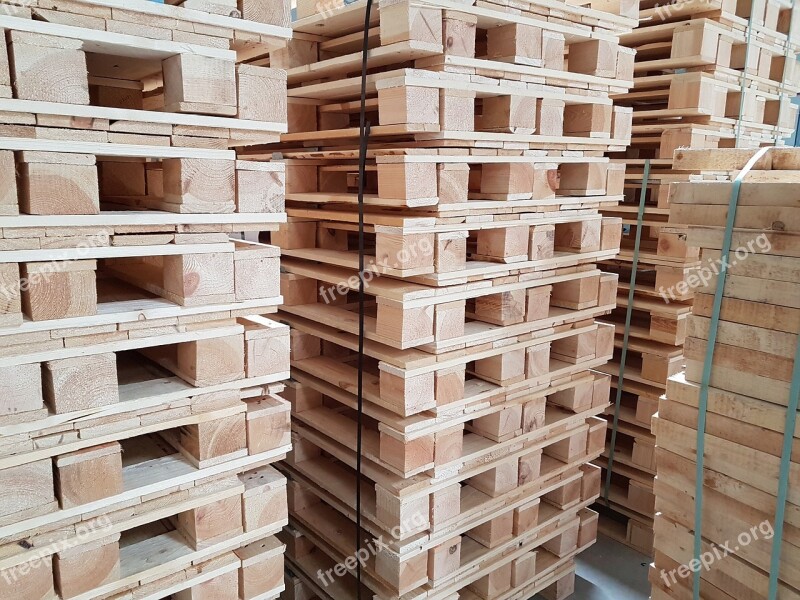 Wood Box Warehouse Pallet Transport