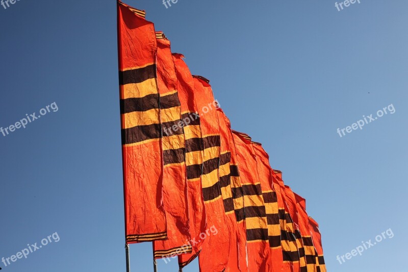 Flags Sky Victory Day May 9 George's Ribbon