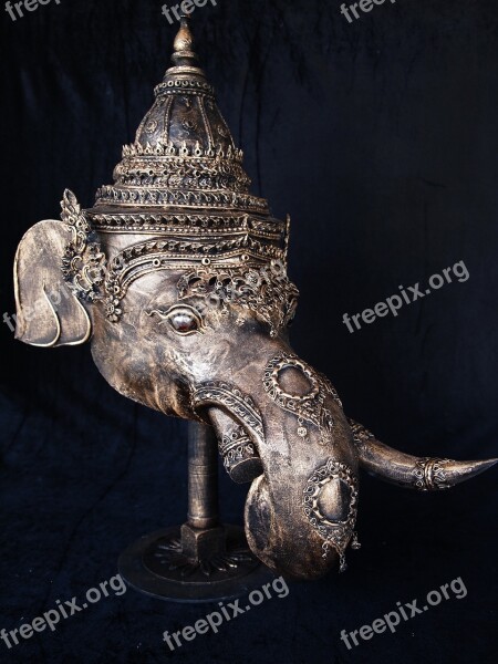 Sculpture Mask Ganesh Thai Free Photos