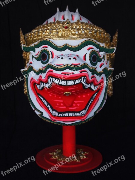 Decoration Ornate Gold Hanuman Mask