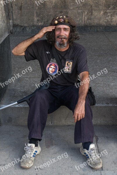 Cuba Habana Capitolio Che Guevara Hombre