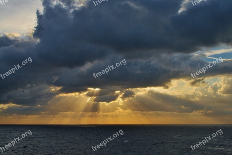 Nature Sky Panorama Waters Sunset