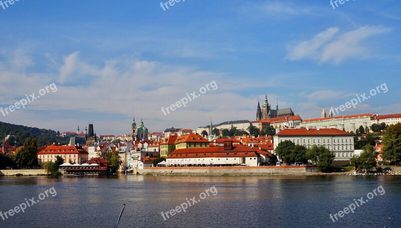 Panorama Prague Czechia Cityscape Castle