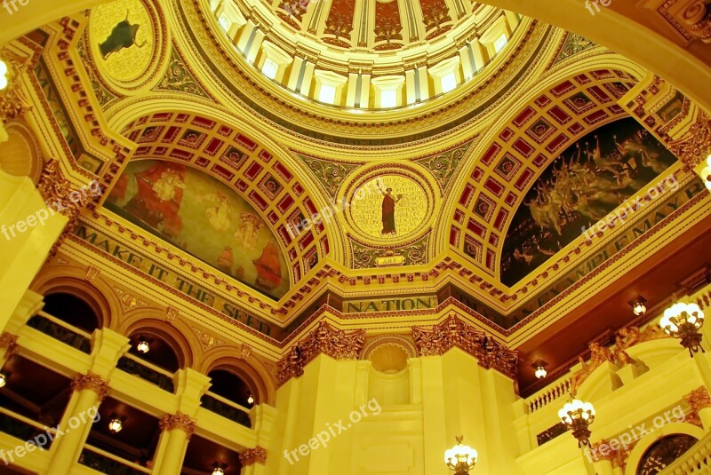 Usa Pennsylvania Capitol Rotunda Dome