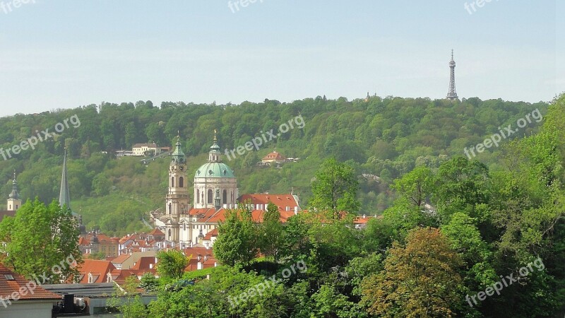 Panorama Prague Czechia Architecture Church