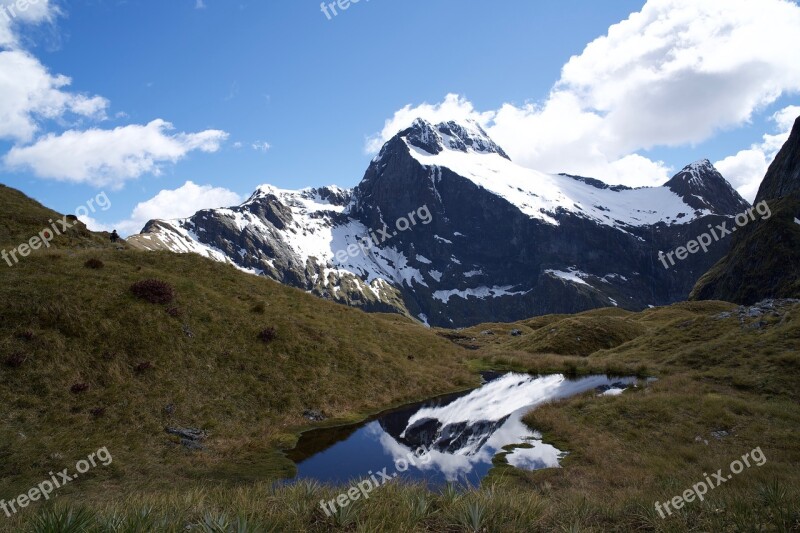 Mountain Nature Panorama Scenery Snow