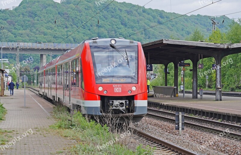 Diesel Railcar Deutsche Bahn Nationwide Railway Station Trier-ehrang