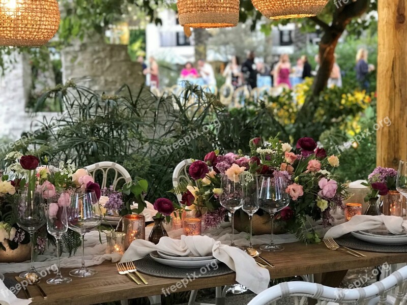 Table Patio Flower Garden Wedding Table