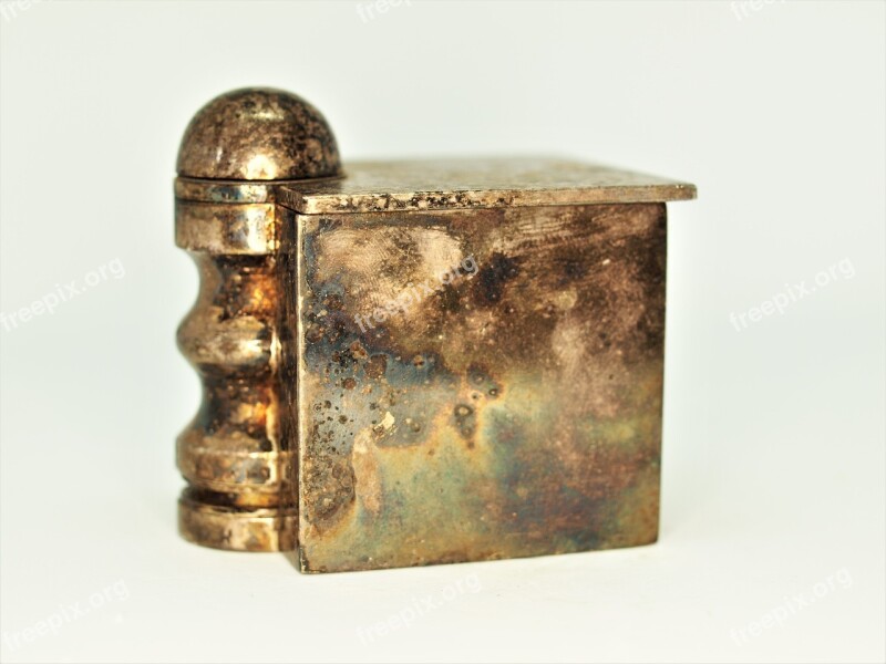 Old Desktop Antique Container Metallic