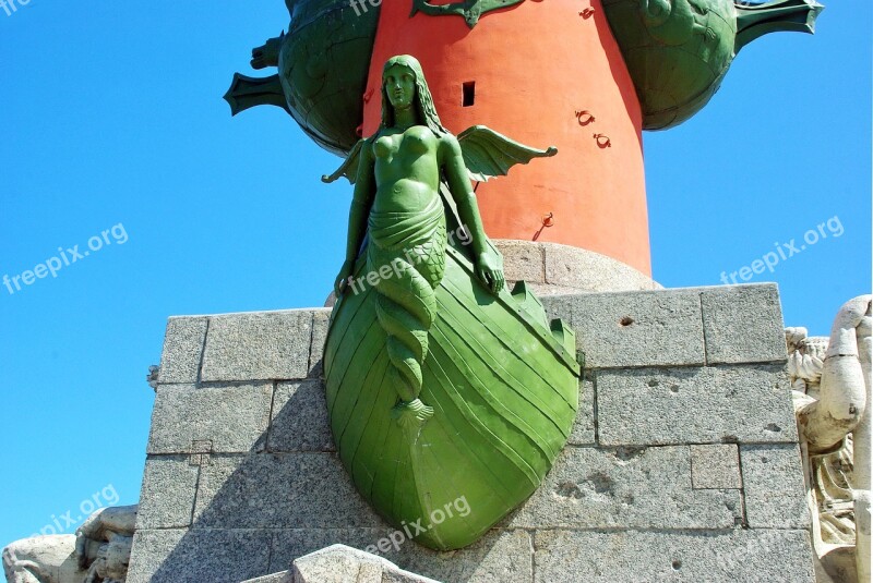 Russia St Petersburg Vasilevsky Island Column Rostral