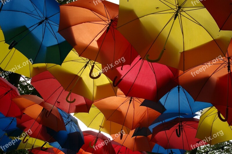 Umbrellas Multi Coloured Screen Roof Colorful Umbrella