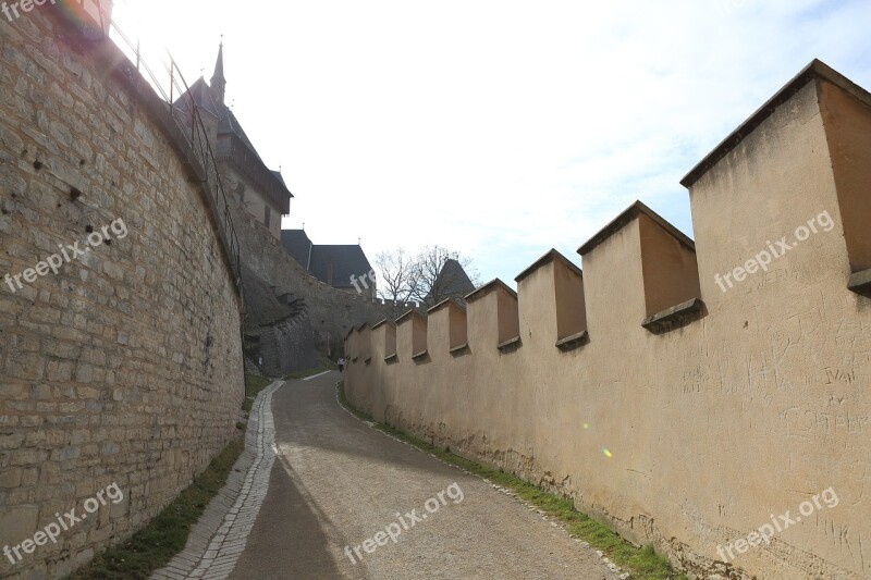 The Walls Of The Path Karlstejn Czech Republic Free Photos