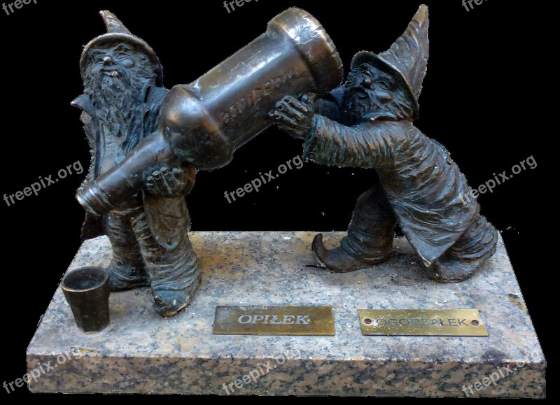 Gnome Poland Wroclaw Crafts Statue Bronze