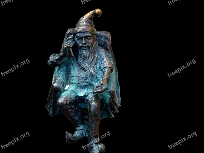 Crafts Poland Wroclaw Gnome Statue Bronze