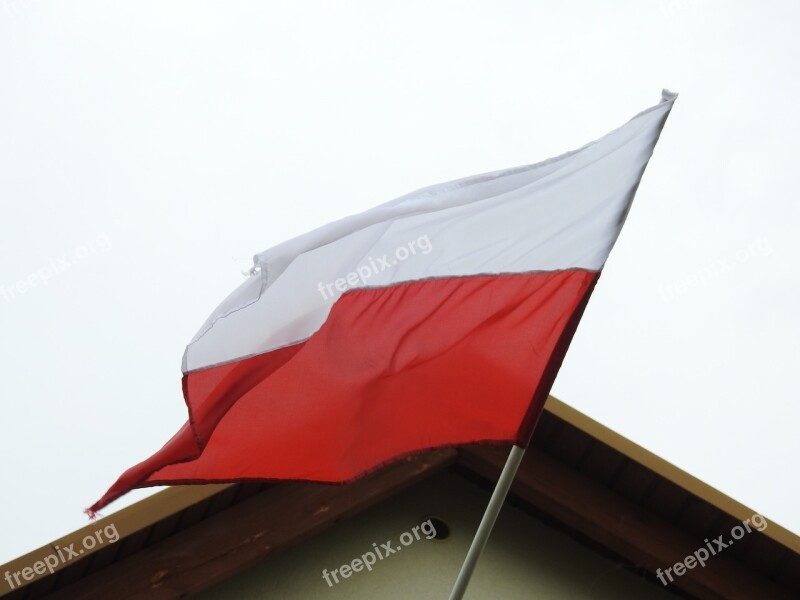 Flag At The Court Of Patriotism White-red Polish Flag