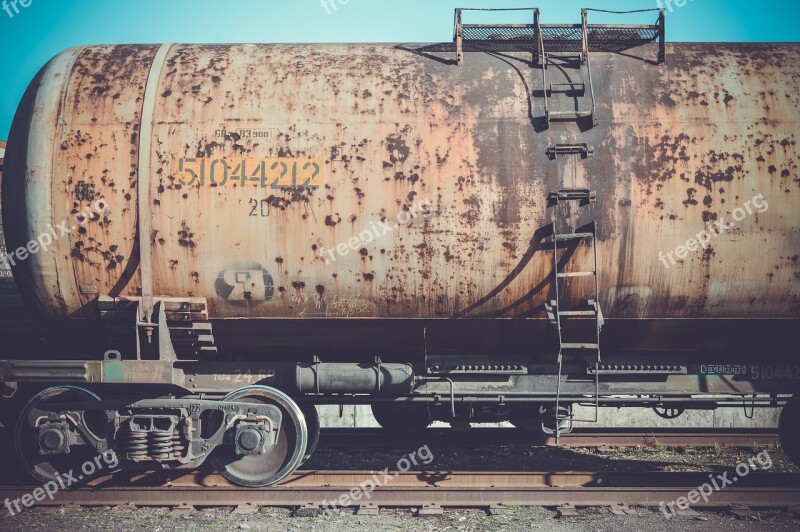 Railway Carriage Cars Rusty Railway Trains