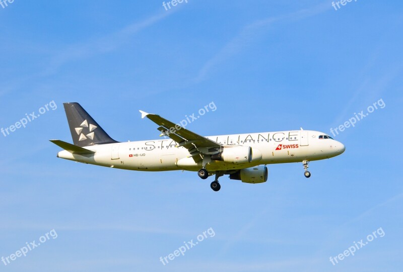 Aircraft Jet Swiss Star Alliance Airbus