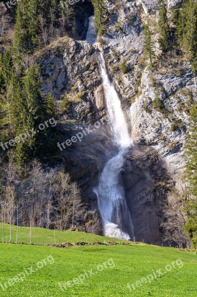 Waterfall Bach Mountain Stream Rock Water