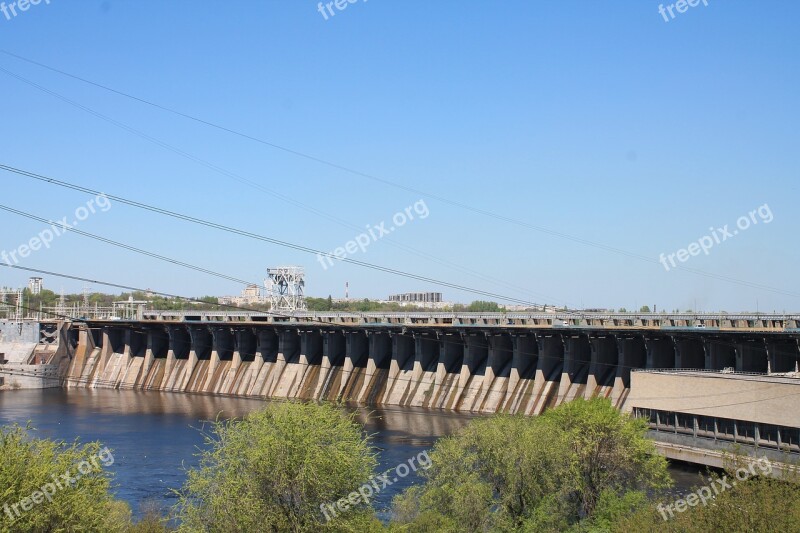 The Dnieper Dam River Dnieper Ukraine