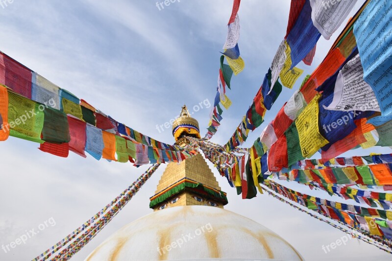 Nepal Travel Temple Prayer Flags Free Photos