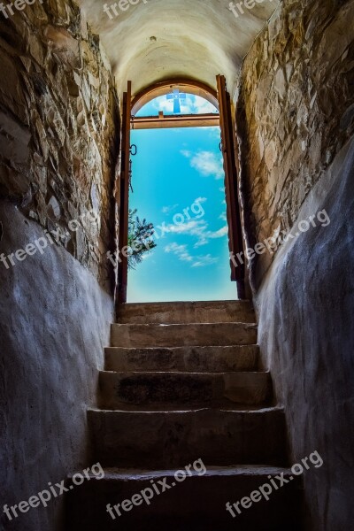 Church Stairs Staircase Stairway To Heaven Sky