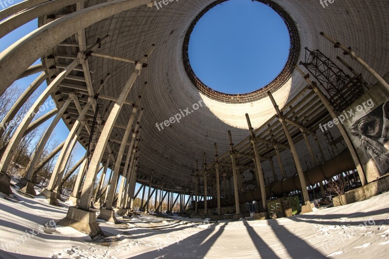 Cooling Tower Reactor Chernobyl Unfinished Snow