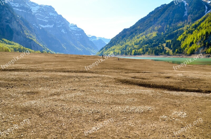 Drought Lake Klöntal Bergsee Alpine Glarus