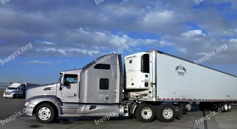 Transport Truck American Trailer Automobile