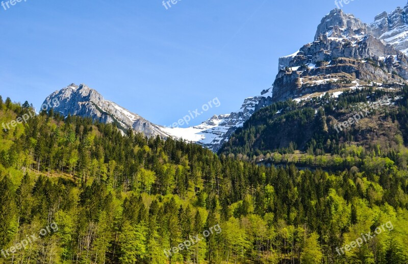 Lake Klöntal Vrenelisgärtli Summit Mountains Nature