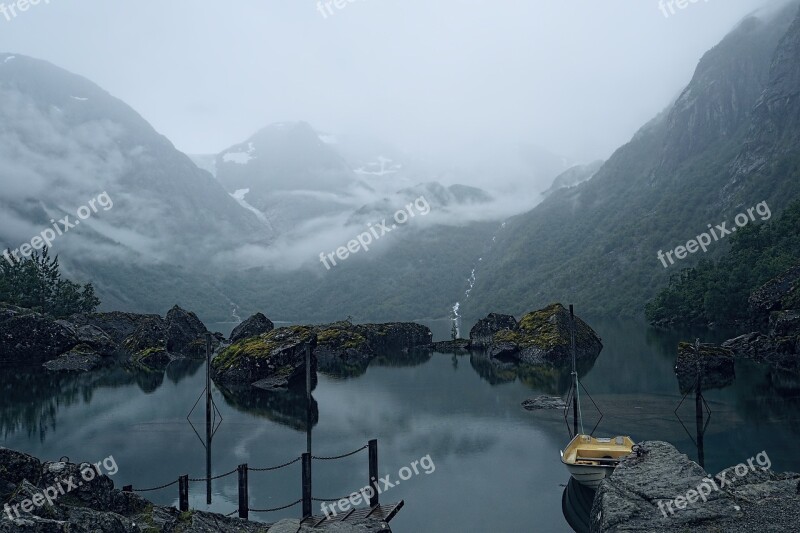 Mountain Nature Monolithic Part Of The Waters Lake Travel