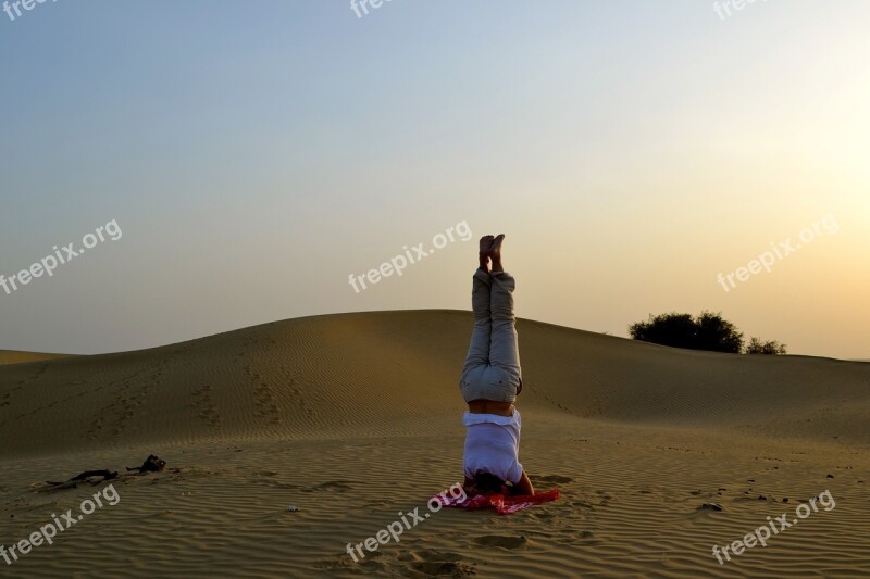 Sand Desert India Yoga Jaisalmer