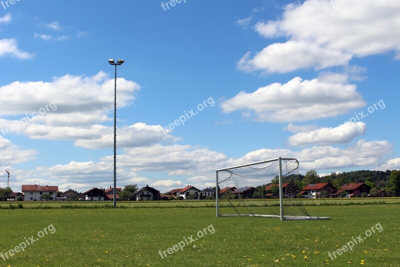 Grass Field Sky Football Pitch Free Photos