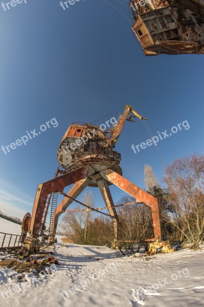 Crane Construction Pripyat Chernobyl Snow