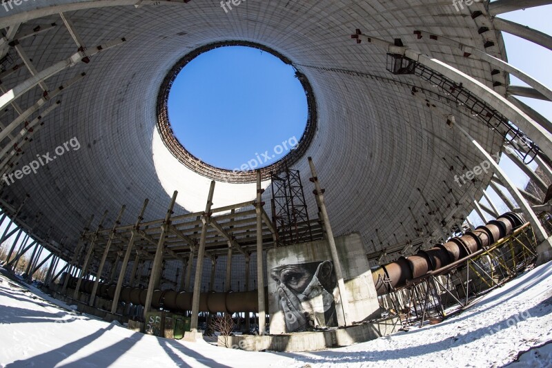 Cooling Tower Reactor Chernobyl Unfinished Snow