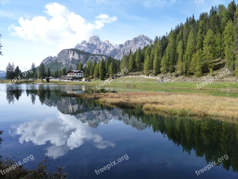 Lake Antorno Misurina Auronzo Di Cadore Dolomites Landscape