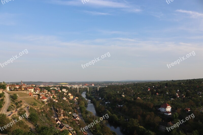 Znojmo Valley Railway Bridge Sunset Landscape