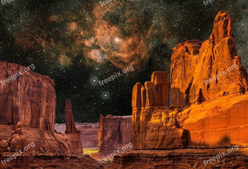 Geology Sand Stone Canyon Starry Sky Sandstone